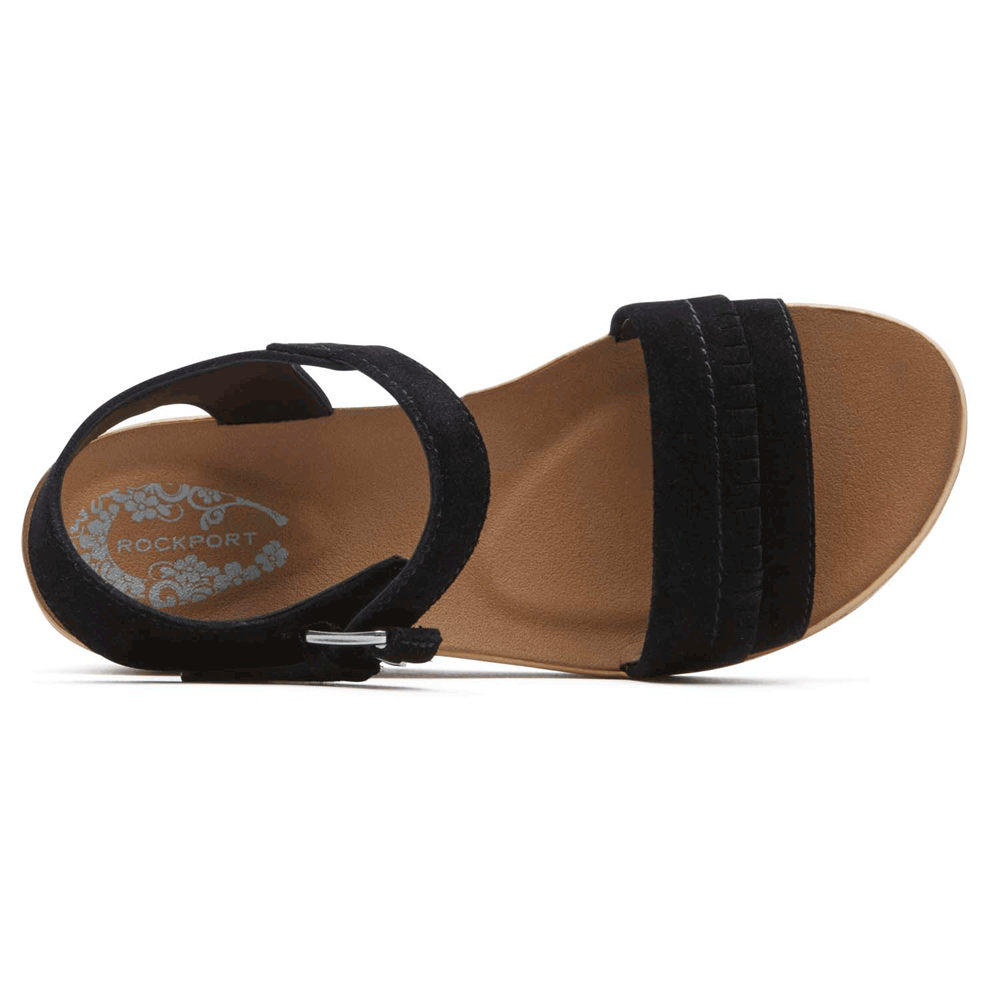 Sandalias Rockport Mujer Mexico - Weekend Casuals Lanea Quarter-Strap Negros - HTQXF4792